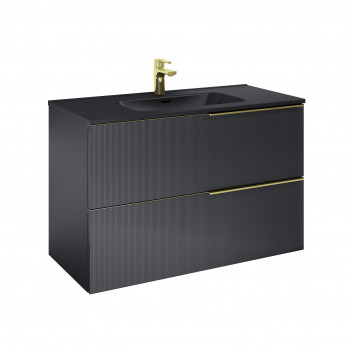 Cabinet vanity Elita Soho, 80cm, 2 szuflady, black mat