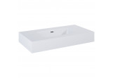 Wall-hung washbasin Elita Dimple, 80x46cm, overflow, marmurowa, white mat