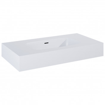 Wall-hung washbasin Elita Dimple, 80x46cm, overflow, marmurowa, white mat