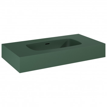 Wall-hung washbasin Elita Dimple, 80x46cm, overflow, marmurowa, white mat