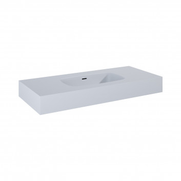 Wall-hung washbasin Elita Dimple, 80x46cm, overflow, marmurowa, white mat