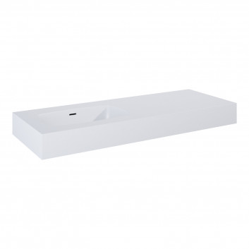 Wall-hung washbasin Elita Dimple, 100x46cm, overflow, marmurowa, white mat