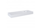 Wall-hung washbasin Elita Dimple, 120x46cm, right version, overflow, marmurowa, white mat