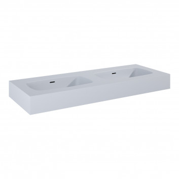 Wall-hung washbasin Elita Dimple, 120x46cm, right version, overflow, marmurowa, white mat