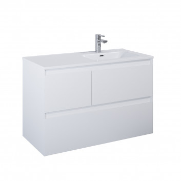 Cabinet vanity Elita Split, 100cm, right version, 2 szuflady + basket cargo, white shine