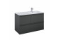 Cabinet vanity Elita Split, 100cm, right version, 2 szuflady + basket cargo, white shine