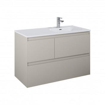 Cabinet vanity Elita Split, 100cm, right version, 2 szuflady + basket cargo, white shine