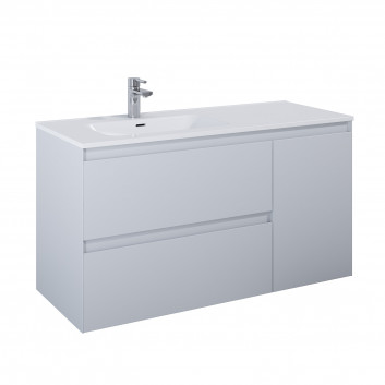 Cabinet vanity Elita Split, 100cm, left version, 2 szuflady + basket cargo, white shine