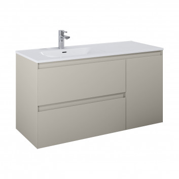 Cabinet vanity Elita Split, 100cm, left version, 2 szuflady + basket cargo, white shine