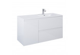 Cabinet vanity Elita Split, 120cm, left version, 2 szuflady + basket cargo, white shine