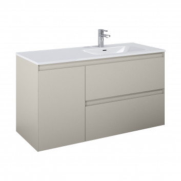 Cabinet vanity Elita Split, 120cm, left version, 2 szuflady + basket cargo, white shine