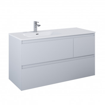 Cabinet vanity Elita Split, 120cm, left version, 2 szuflady + basket cargo, white shine