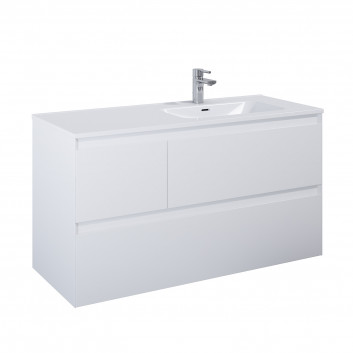 Cabinet vanity Elita Split, 120cm, left version, 3 drawers, white shine