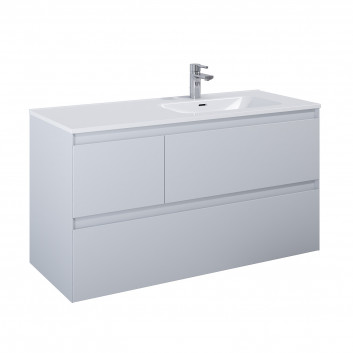 Cabinet vanity Elita Split, 120cm, left version, 3 drawers, white shine