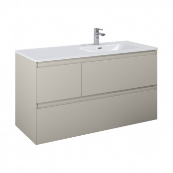 Cabinet vanity Elita Split, 120cm, left version, 3 drawers, white shine