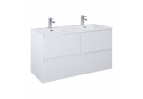 Cabinet vanity Elita Split, 120cm, 3 drawers, white shine