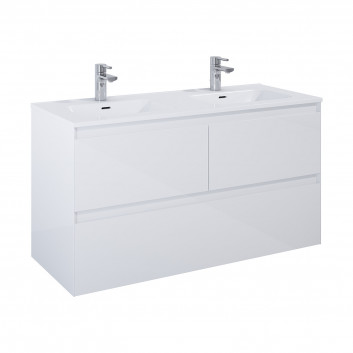 Cabinet vanity Elita Split, 120cm, right version, 3 drawers, white shine