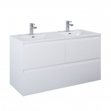 Cabinet vanity Elita Split, 120cm, right version, 3 drawers, white shine