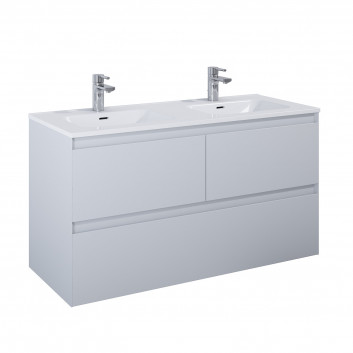 Cabinet vanity Elita Split, 120cm, right version, 3 drawers, white shine