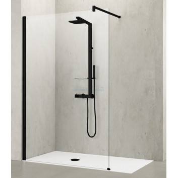 Cabin typu walk-in wallmounted Novellini Kuadra H 117-120 cm, profil chrome, transparent glass