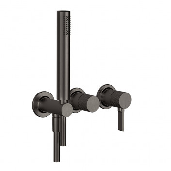 3-hole bath mixer Gessi Inciso, concealed, 2 wyjścia wody, Warm Bronze Brushed PVD