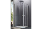 Door Huppe Design Pure swing folding, szer. 100 cm, wys. 200 cm, fixing right, transparent glass with coating Anti-Plaque, silver profile mat