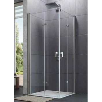 Door Huppe Design Pure swing folding, szer. 80 cm, wys. 200 cm, Black Edition, transparent glass z Anti Plaque