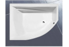 Asymmetric bathtub Ruben Tellos corner, 170 x 130 x 50 cm, white, left/right, system hydromasażu Rexus