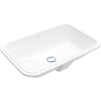 Under-countertop washbasin Villeroy&Boch Loop&friends rectangular 54x34cm without tap hole z CeramicPlus, white- sanitbuy.pl