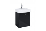 Set wall mounted cabinet z umywalką Elita Tiny, 45cm, 1 doors, black shine/white shine
