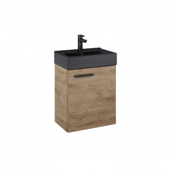 Set wall mounted cabinet z umywalką Elita Tiny, 45cm, 1 doors, oak canela/black mat