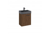 Set wall mounted cabinet z umywalką Elita Tiny, 45cm, 1 doors, walnut lincoln/antracyt mat