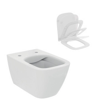 Bowl WC Ideal Standard I Life B Rimless, 54x35,5cm hanging bezrantowa white + seat Ideal Standard Slim, with soft closing 