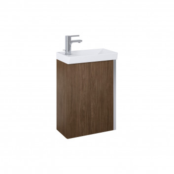 Set wall mounted cabinet z umywalką Elita Tiny, 45cm, 1 doors, walnut lincoln/antracyt mat