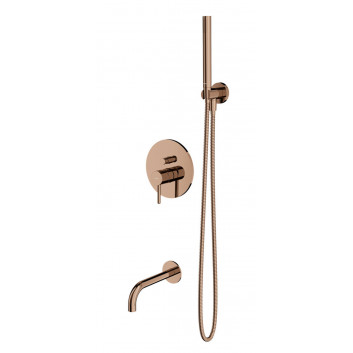 Set bath-shower Omnires Y, concealed, spout 21cm, 2 wyjścia wody, czarno-gold