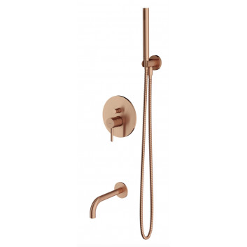 Set bath-shower Omnires Y, concealed, spout 21cm, 2 wyjścia wody, czarno-gold