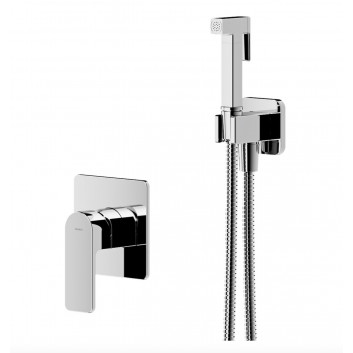 Concealed set bidetowy Omnires Contour, mixer z rączką bidetową, wężem 125cm i uchwytem, chrome