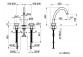 3-hole washbasin faucet Gessi Origini, standing, height 243mm, korek automatyczny, chrome