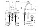 3-hole washbasin faucet Gessi Origini, standing, height 243mm, korek automatyczny, chrome