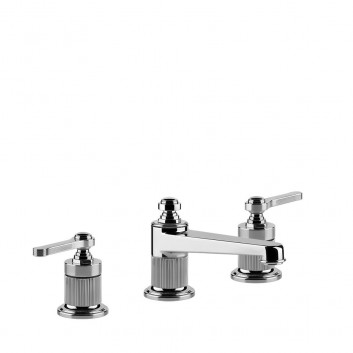 3-hole washbasin faucet Gessi Venti20, standing, height 107mm, korek automatyczny, chrome