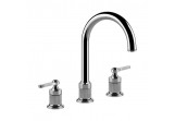 3-hole washbasin faucet Gessi Venti20, standing, height 281mm, korek automatyczny, chrome