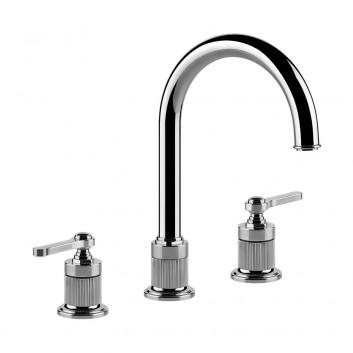 3-hole washbasin faucet Gessi Venti20, standing, height 155mm, korek automatyczny, chrome