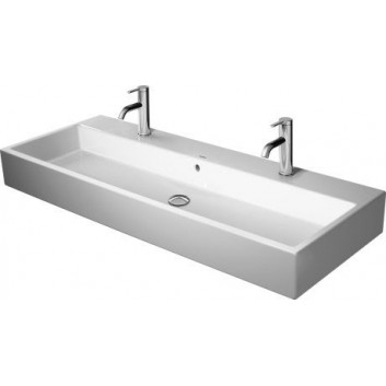 Vanity washbasin Duravit Vero Air, 120x47cm, z overflow, 2 otwory na baterie, glazurowany spód, white