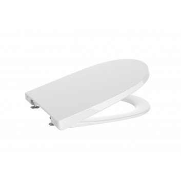 Toilet seat with soft closing Compacto Roca Gap Square, white