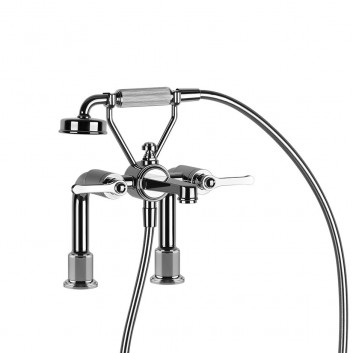 Bath tap Gessi Venti20, wall mounted, 2 wyjścia wody, with shower set, chrome