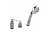 3-hole bath mixer Gessi Origini, standing, bez wylewki, 2 wyjścia wody, Shower set, chrome