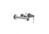 4-hole bath mixer Gessi Venti20, standing, spout 190mm, 2 wyjścia wody, Shower set, chrome
