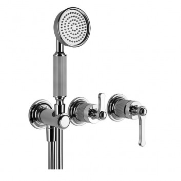 Bath tap Gessi Venti20, concealed, 3-hole, 2 wyjścia wody, with shower set, chrome