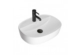 Countertop washbasin Oltens Hamnes Thin, 51x39 cm, oval, without overflow, powłoka SmartClean, white