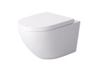 Wall-hung wc WC Massi, 48x36cm, bezkołnierzowa, with soft-close WC seat Duro Decos, white
